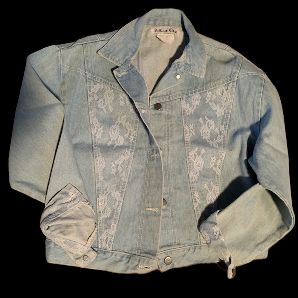 Vintage jean and lace jacket